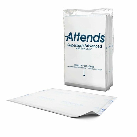 Attends Supersorb Advanced Disposable Underpad, 30 X 36 Inch, Dry-Lock Core, Heavy Absorbency, 60PK ASB-300